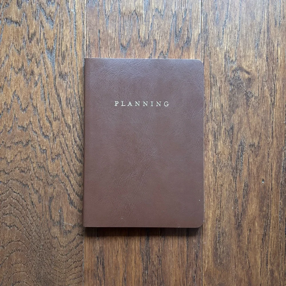 Planning Brown Leather Style Unlined Notebook | 5 x 7 IN